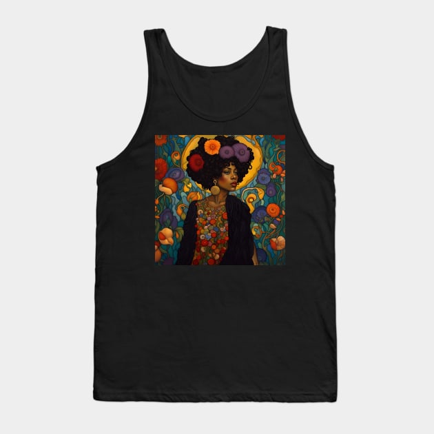 Beautiful Black Woman with Flowers in Her Hair Tank Top by LittleBean